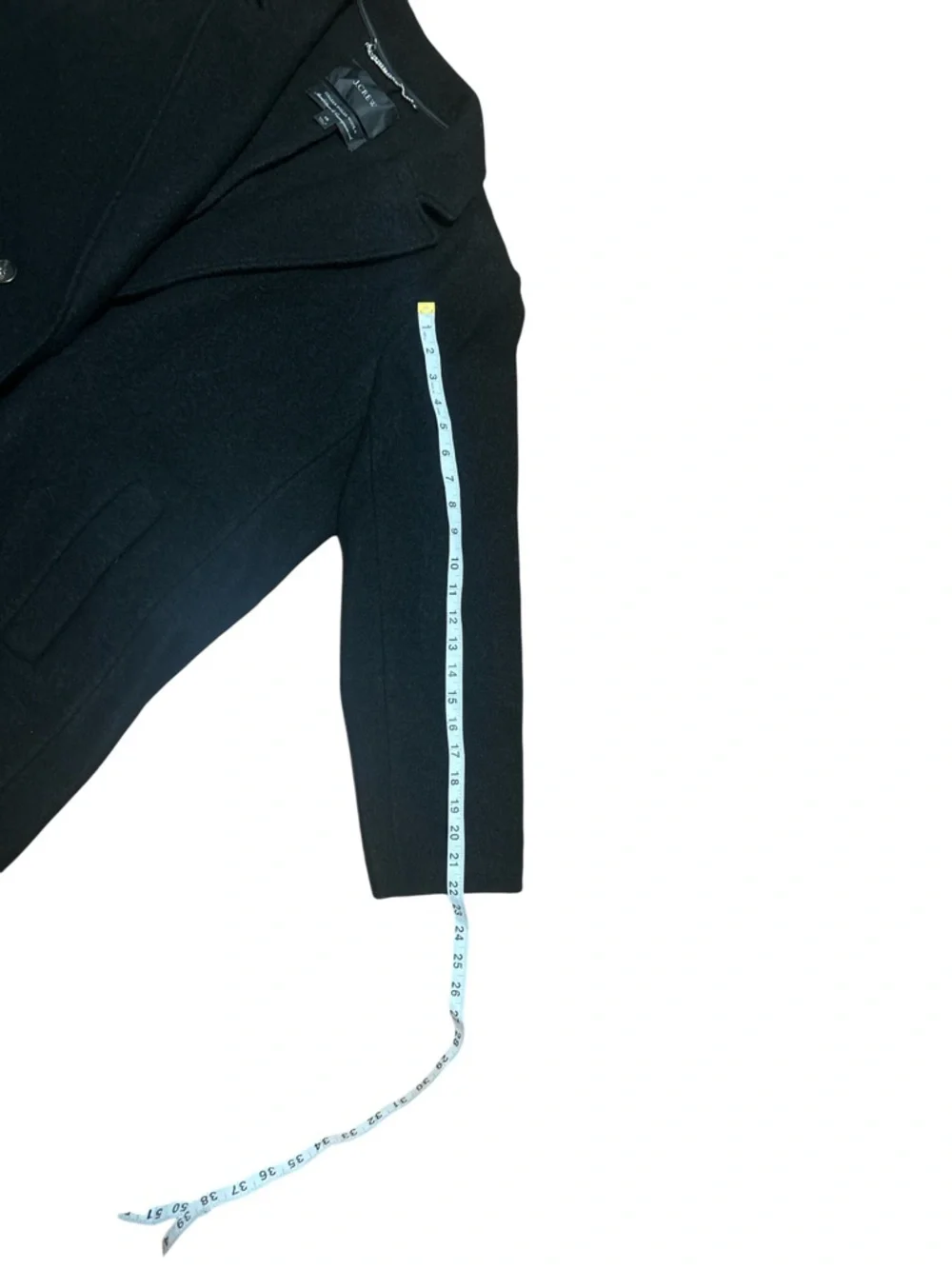 J.Crew Italian Boiled Wool Black Double Breasted Coat Size 18